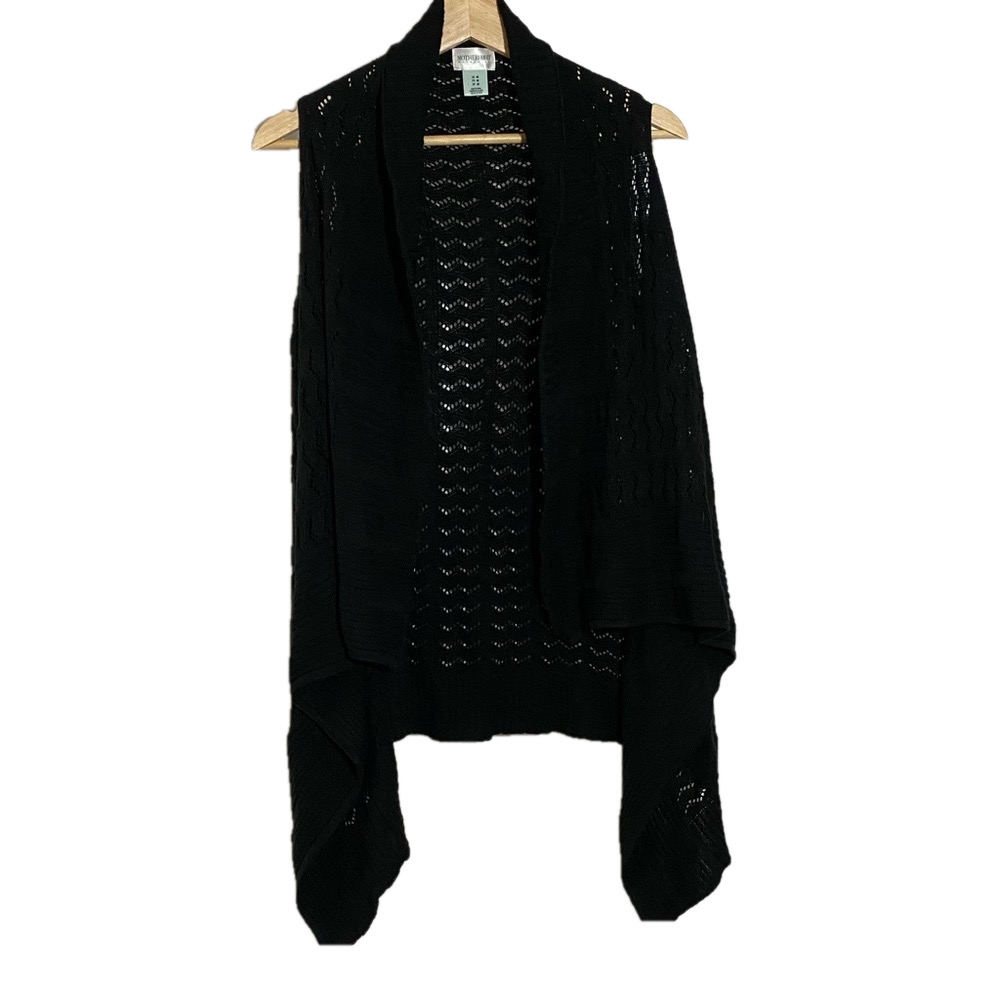 Motherhood black sleeveless open front long maternity sweater cardigan  size M